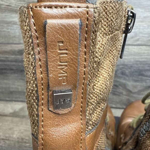 Jump J-75 Deploy Combat Boots Brown Leather and Canvass Lace Up Zip Size 7 - Picture 7 of 9
